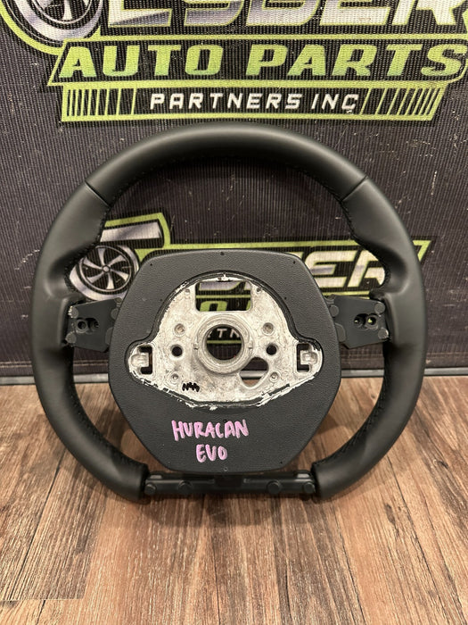 2022 LAMBORGHINI HURACAN EVO LEATHER STEERING WHEEL OEM *MINT*