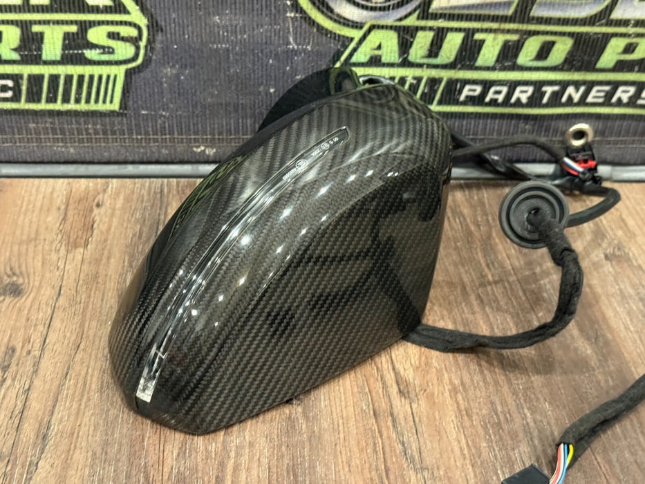 2014 AUDI R8 PLUS CARBON FIBER DOOR MIRRORS PAIR LEFT RIGHT OEM GENUINE