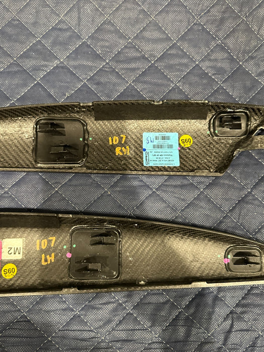 2014 AUDI R8 PLUS LEFT RIGHT CARBON FIBER DOOR PANEL TRIMS MOULDING 420 867 410