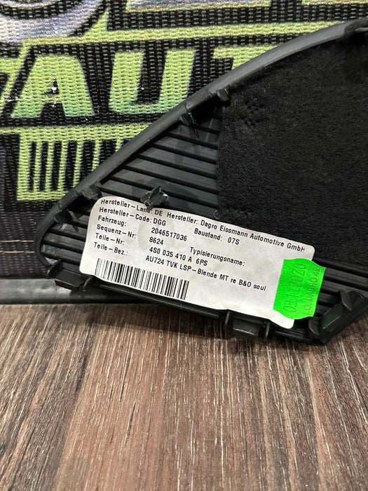 2021 AUDI R8 RIGHT DOOR PANEL SPEAKER GRILLE TRIM OEM 4S0 035 410 A