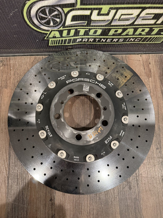 2014 PORSCHE 911 TURBO S 991 FACTORY PCCB FRONT LEFT CARBON CERAMIC BRAKE ROTOR