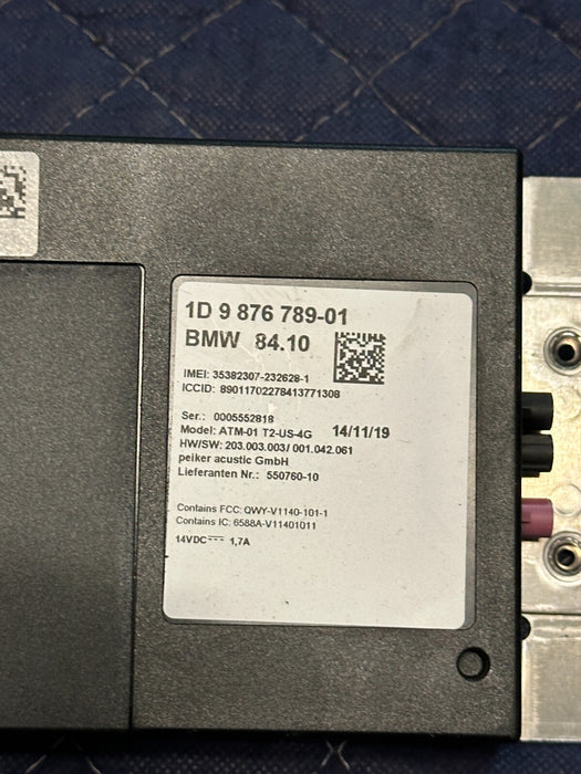 2020 BMW M4 F82 BLUETOOTH COMMUNICATION TELEMATICS CONTROL MODULE 9876789