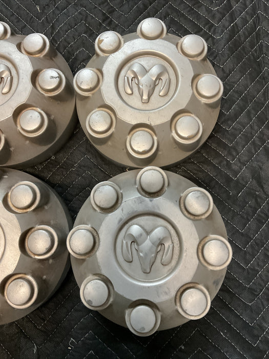DODGE RAM 2500 3500 WHEEL RAMS HEAD CENTER CAPS SET (4) OEM 52121450AA