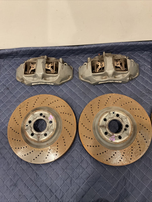 2015-2017 MERCEDES-BENZ C63 AMG FRONT REAR BRAKE CALIPERS DRILLED ROTORS OEM