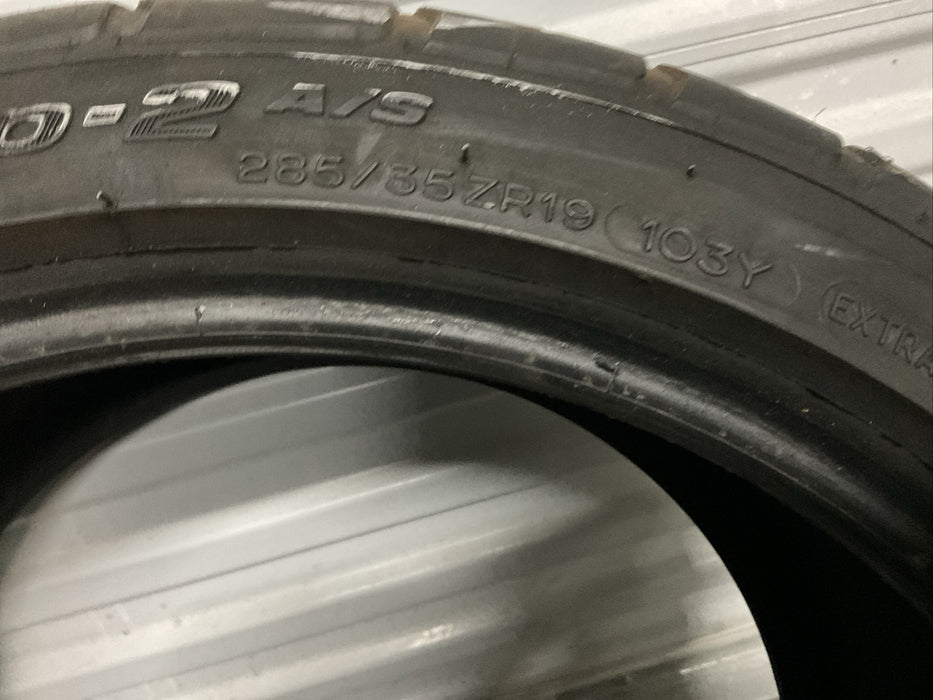 2018 NISSAN 370 NISMO REAR TIRE BFGOODRICH G-FORCE COMP-2 A/2~COSMETIC WEAR~