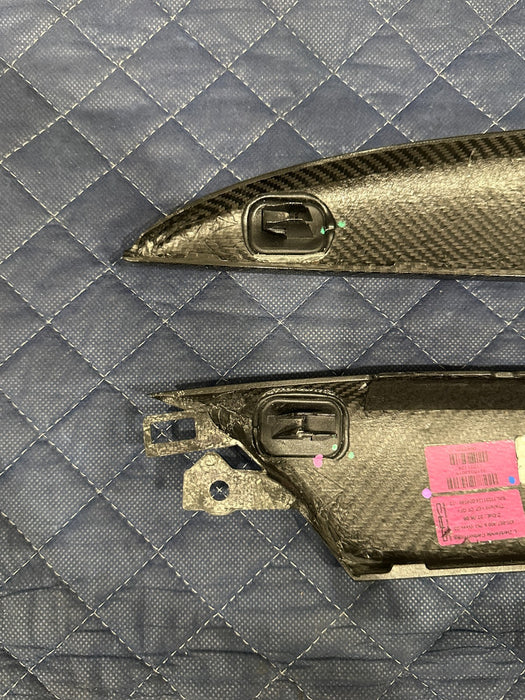 2014 AUDI R8 PLUS LEFT RIGHT CARBON FIBER DOOR PANEL TRIMS MOULDING 420 867 410