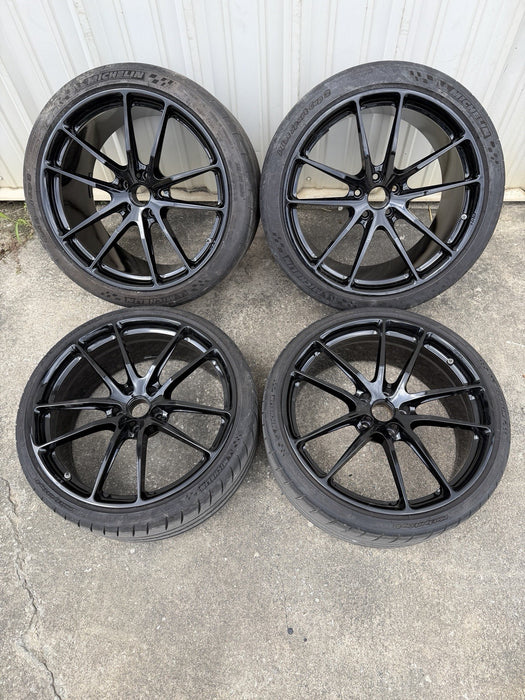 HRE P104 WHEELS 5X112 AUDI R8 HURACAN 20X9 +38 FRONT 20X12 +46 REAR GLOSS BLACK