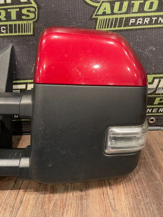 2017-2019 FORD F250 F350 DRIVER LEFT TOWN MIRROR W RED CAP COVER (RR) OEM {READ}