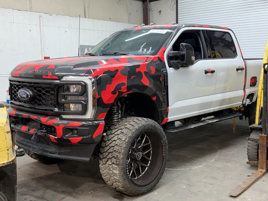 FORD F250 F350 8X170 HARDCORE HC104 BLACK MILLED 26X14 FURY 38X15.50R26 TIRES