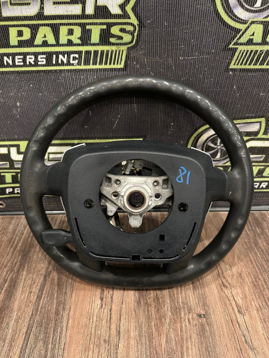 2014 TOYOTA PRIUS V BLACK LEATHER STEERING WHEEL OEM *WEAR* (READ DESCRIPTION)