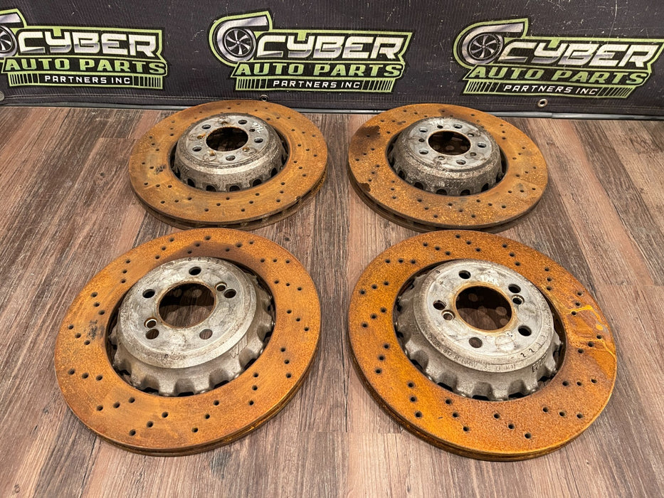 2020 BMW M4 F82 FRONT REAR LEFT RIGHT DRILLED BRAKE ROTORS OEM 23K MILES