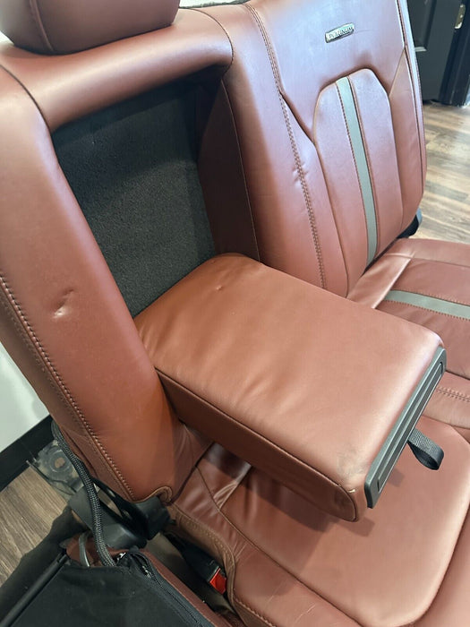 2017-2019 FORD F250 F350 F450 DARK MARSALA RED LEATHER REAR SEATS OEM *READ*