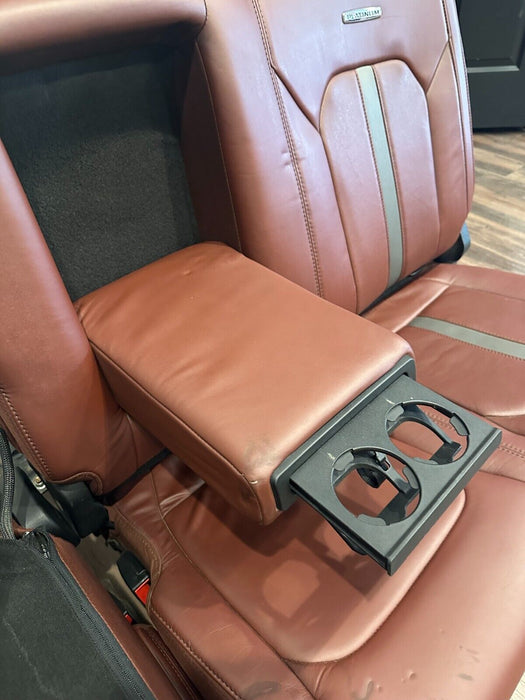 2017-2019 FORD F250 F350 F450 DARK MARSALA RED LEATHER REAR SEATS OEM *READ*