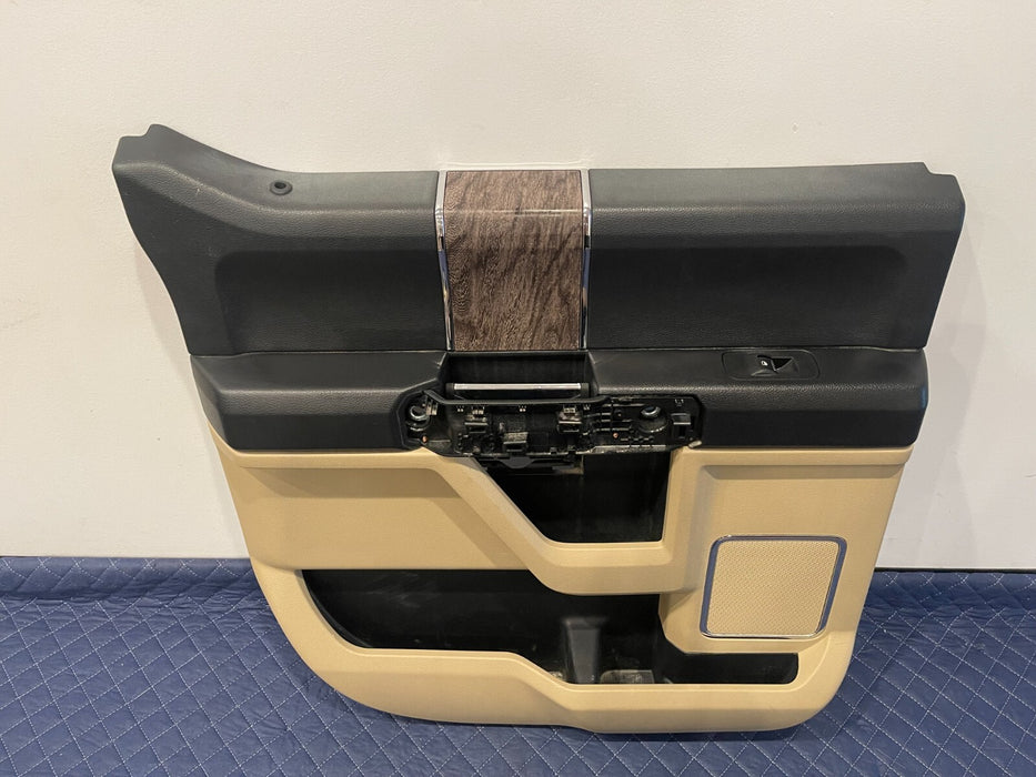 2017-2019 FORD F250 F350 F450 LARIAT TAN REAR LEFT  DOOR PANEL OEM *NO HANDLE