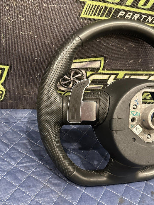 2014 AUDI R8 V10 BLACK LEATHER STEERING WHEEL W PADDLE SHIFTER OEM