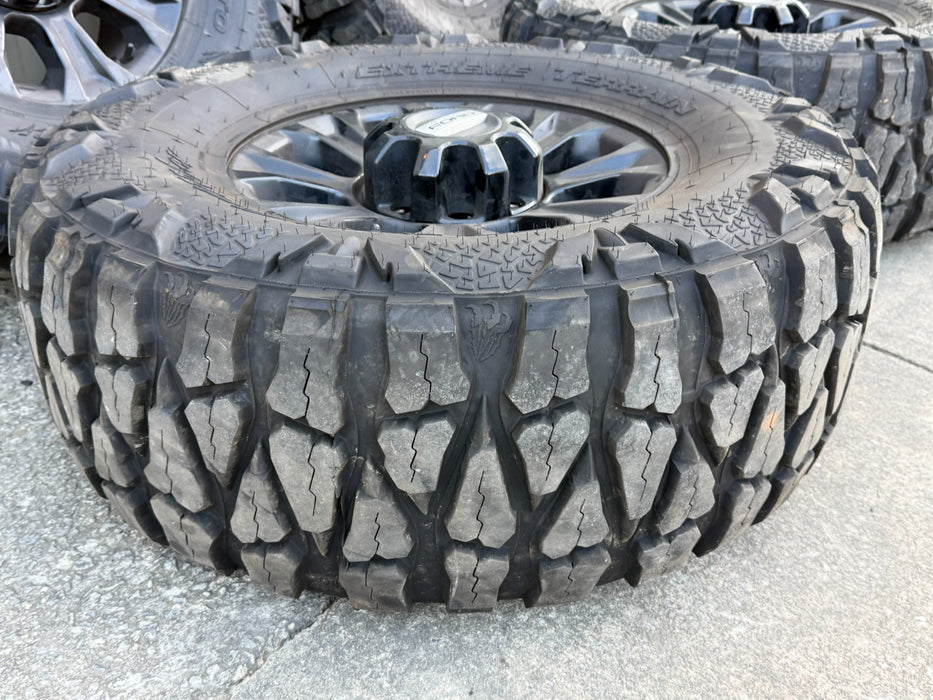 2005-2026 FORD F250 F350 TREMOR 18" WHEELS NEW 37X13.50 MUD GRAPPLERS SET 8X170