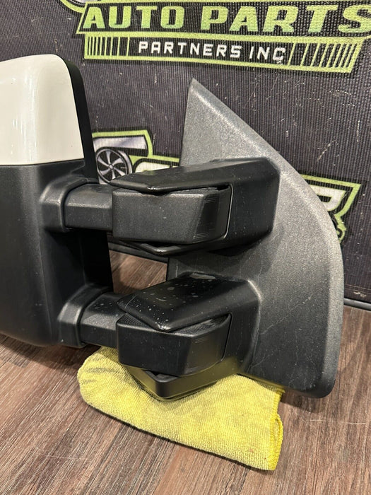 2017-19 FORD F250 F350 F450 RIGHT TOW MIRROR MET WHITE CAP W CAMERA OEM *STREAKS