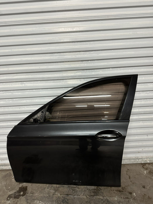 2011 BMW 550i F10 5 SERIES FRONT LEFT DOOR GRAPHITE METALLIC (A90)~MINOR DENT~