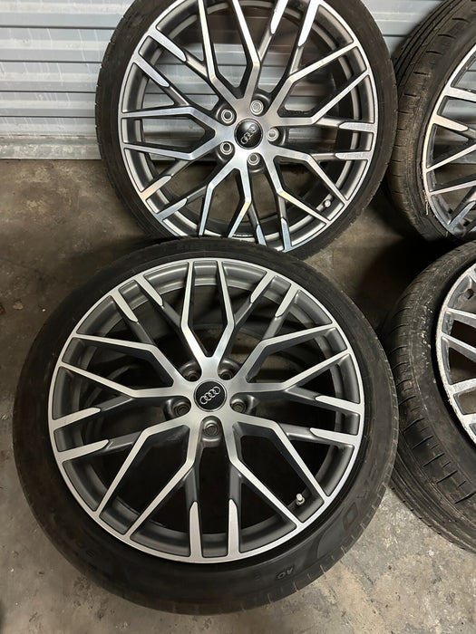 2017 2018 AUDI R8 20X8.5 5X112 20X11 FRONT REAR RIMS WHEELS SET ~CURBRASH~