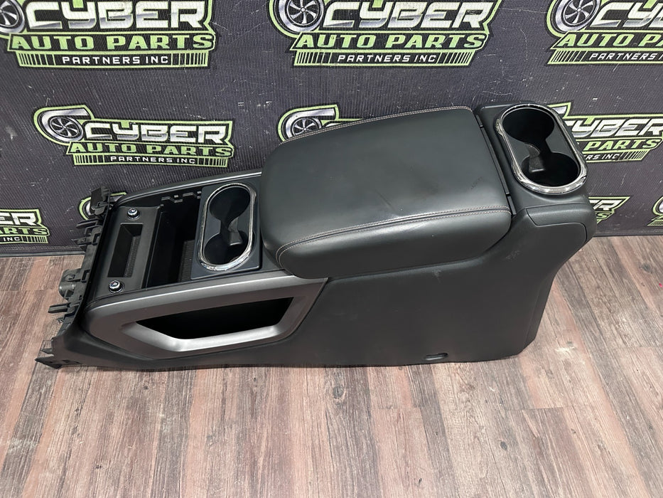 2017 NISSAN TITAN XD RESERVE BLACK LEATHER CENTER CONSOLE ASSEMBLY OEM *FLAW 14*