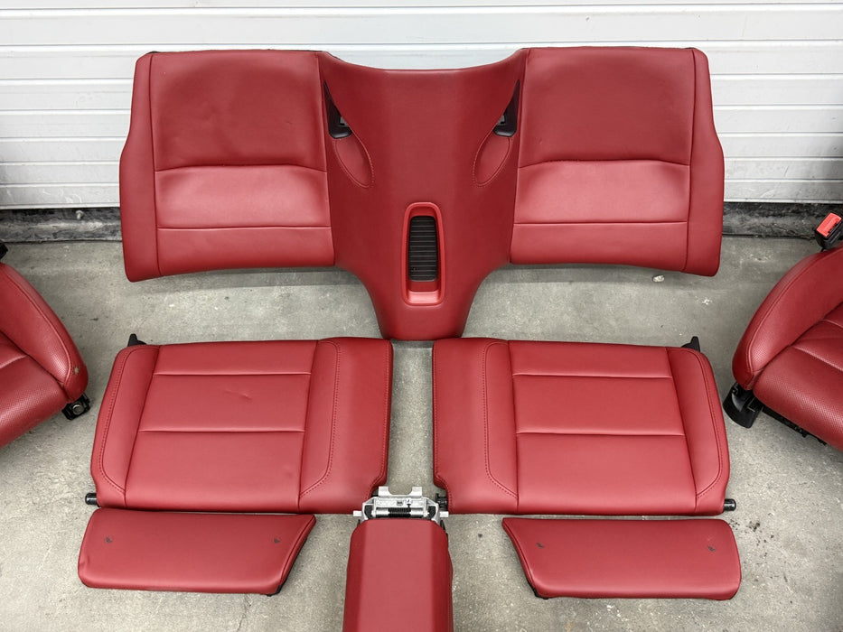 2014 PORSCHE 911 TURBO S 991 FRONT REAR SEATS DOOR PANEL INTERIOR RED OEM