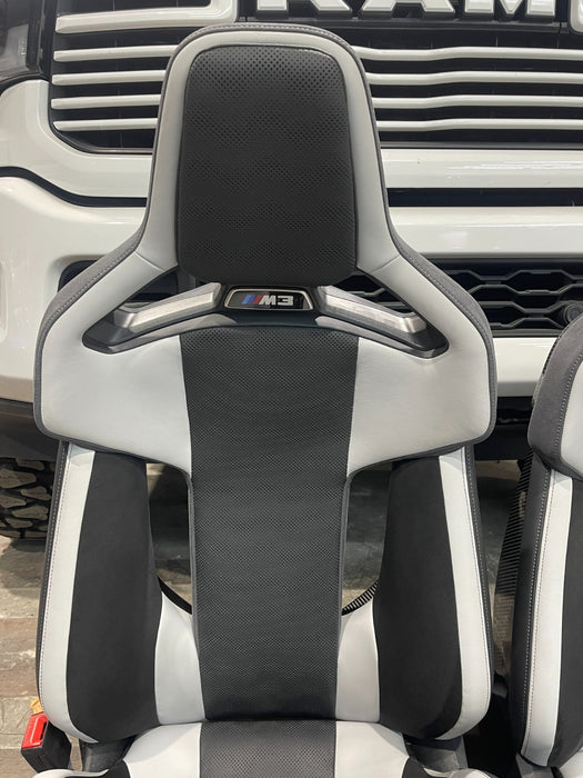 2024 BMW M3 M4 G80 G82 Carbon Bucket Seats White Carbon Fiber M Performance OEM