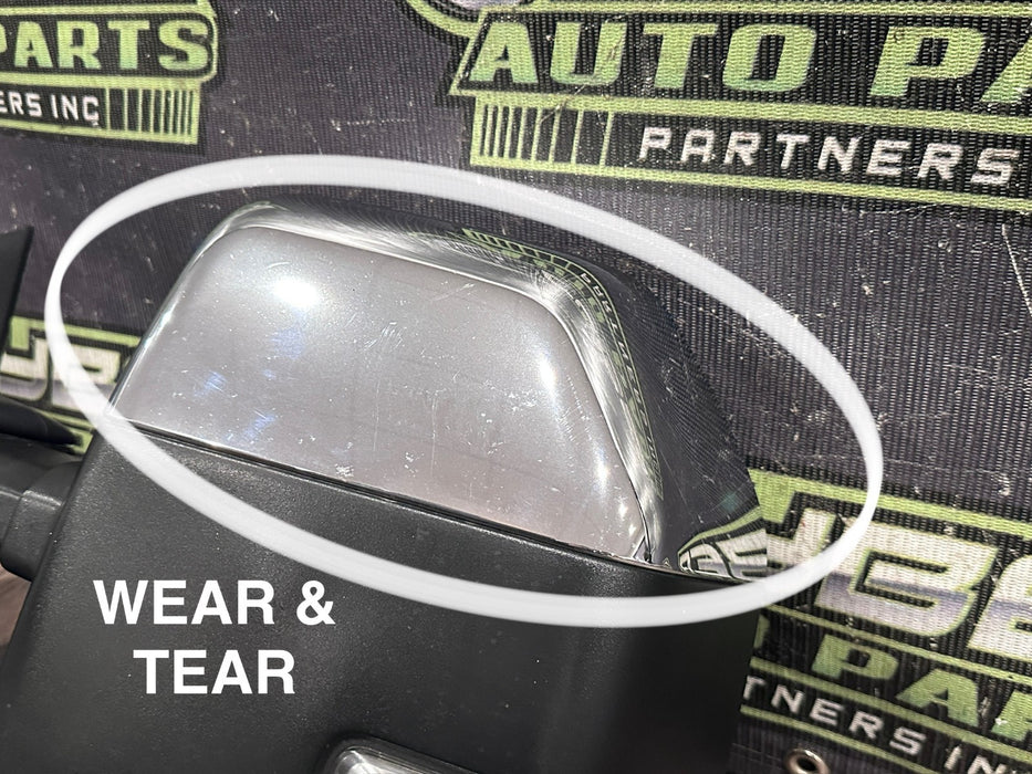 2017-2019 FORD F250 F350 F450 DRIVER LEFT CHROME CAP TOW MIRROR OEM *WEAR 12,14*