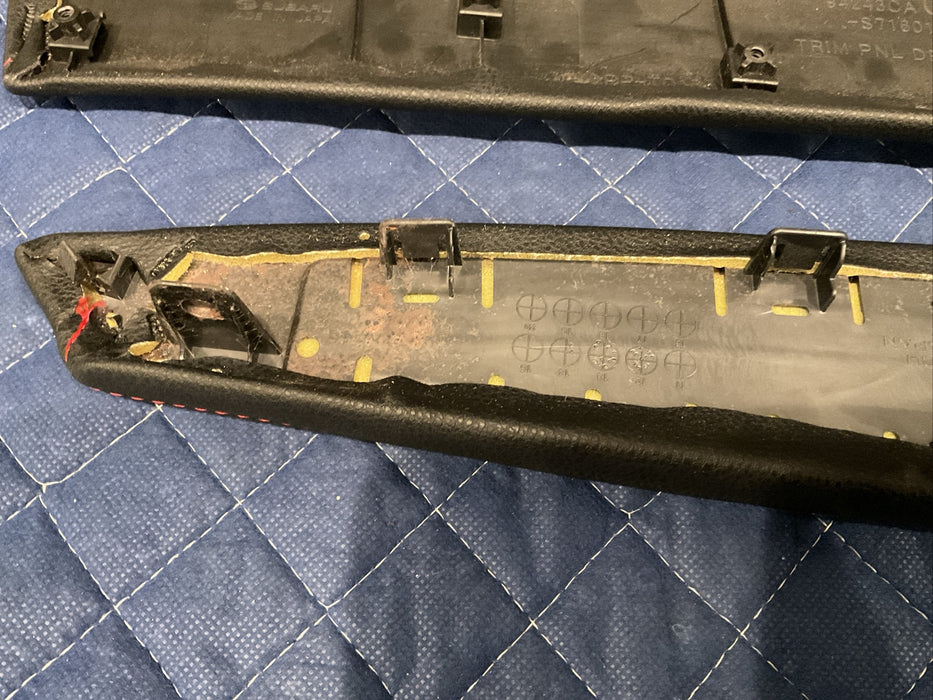 2013-2019 SUBARU BRZ OEM ARM RESTS RIGHT DOOR PANEL LEATHER RED STITCHING OEM