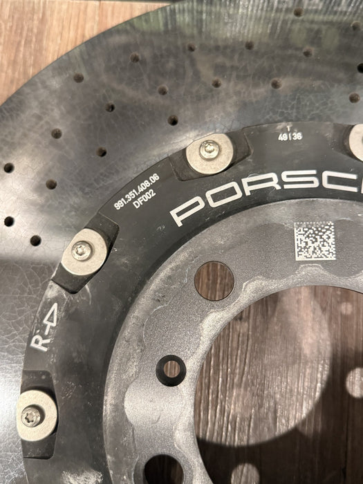 2014 PORSCHE 911 TURBO S 991 FACTORY PCCB FRONT RIGHT CARBON CERAMIC BRAKE ROTOR