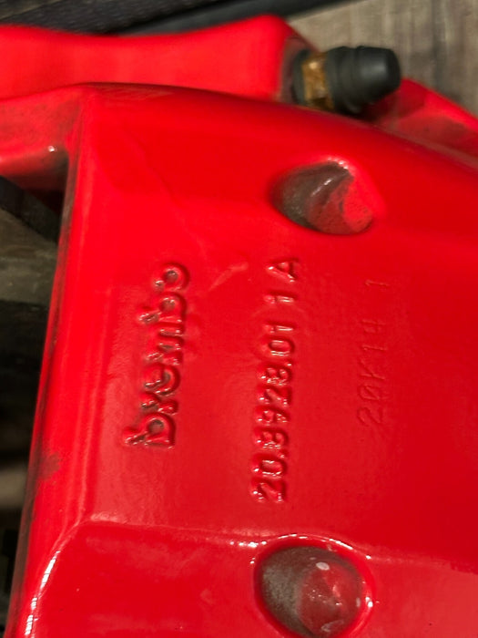 2021 AUDI R8 FRONT LEFT DRIVER RED CARBON CERAMIC BRAKE CALIPER OEM