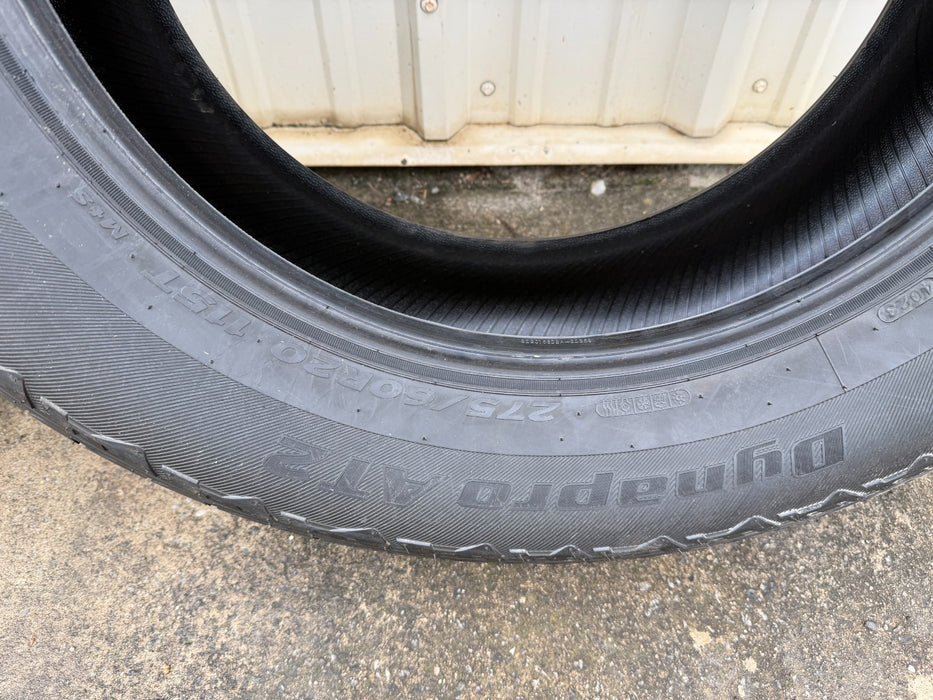 (2) HANKOOK DYNAPRO AT2 275/60R20 NEW TAKE OFF TIRES