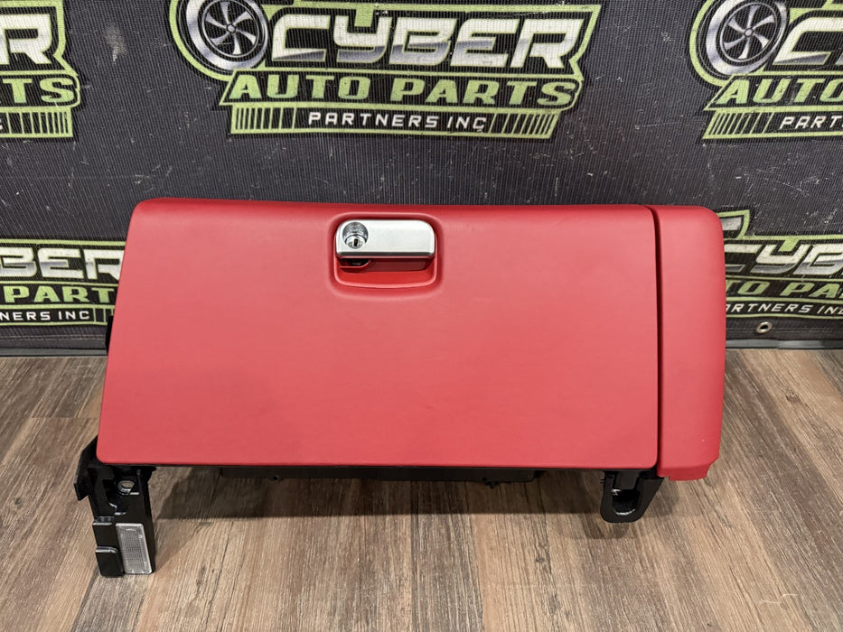 2014 PORSCHE 911 TURBO S 991 RED GLOVE BOX STORAGE COMPARTMENT OEM *SLIGHT WEAR*