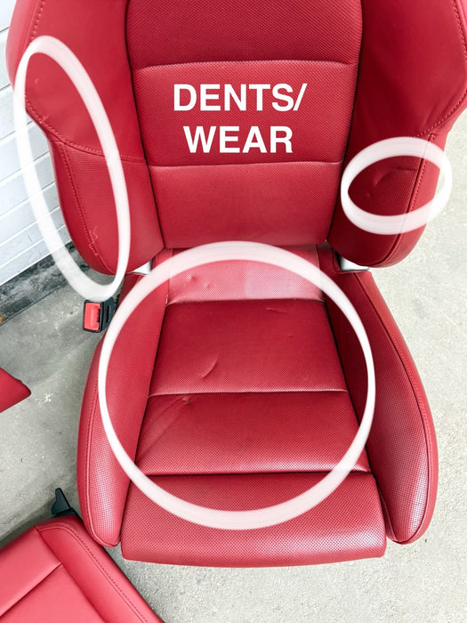 2014 PORSCHE 911 TURBO S 991 FRONT REAR SEATS RED OEM GENUINE