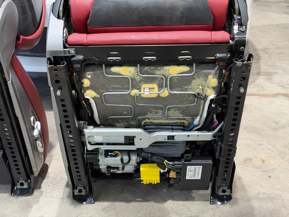 2014 PORSCHE 911 TURBO S 991 FRONT SEATS RED OEM GENUINE