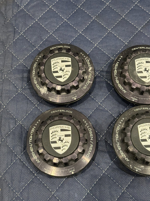2014 PORSCHE 911 TURBO S 991 FRONT REAR LEFT RIGHT WHEEL CENTER LOCK CAPS OEM