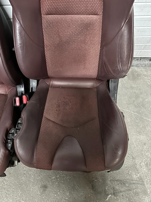 2010 NISSAN 370Z CONVERTIBLE FRONT LEFT DRIVER RIGHT PASSENGER SEATS BURGUNDY