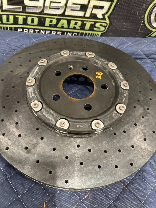 2014 AUDI R8 FRONT RIGHT PASSENGER CARBON CERAMIC BRAKE ROTOR OEM 420 615 302 G
