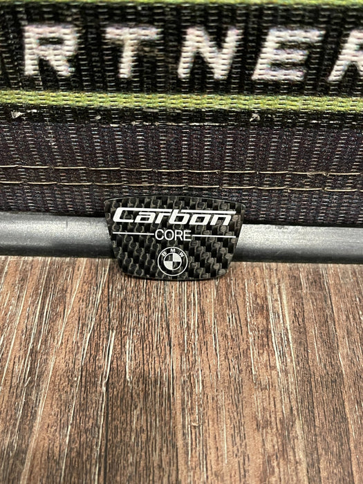 2020 BMW M8 COMP F93 LEFT RIGHT CARBON FIBER CARBON CORE BADGE EMBLEM PAIR OEM