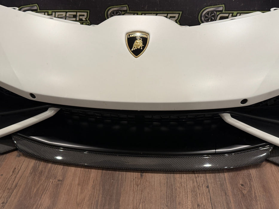 2019 LAMBORGHINI HURACAN 610 FRONT BUMPER OEM WHITE COMPLETE MINUS SENSORS