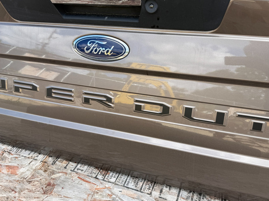 2020 - 2022 FORD F250 F350 F450 LARIAT TAILGATE WITH STEP AND CAMERA STONE GRAY