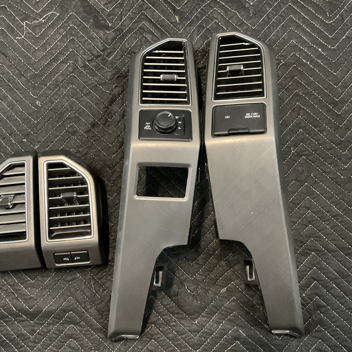 2017-2020 FORD F250 F350 F450 LIMITED DASH AIR VENTS SET (4) OEM~DAMAGED TAB~