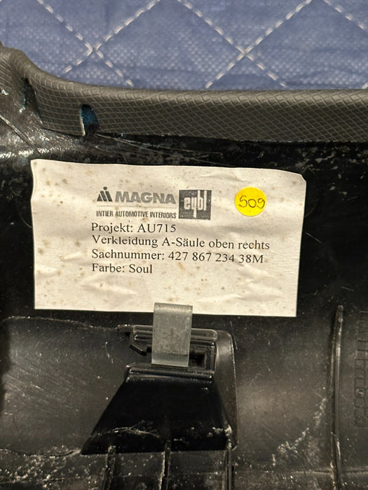 2014 AUDI R8 SPYDER RIGHT PASSENGER A PILLAR OEM 427 867 234 A