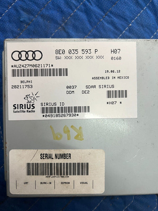 2012 AUDI R8 SIRIUS SATELLITE RADIO RECEIVER MODULE OEM 8E0035593 8E0 035 593