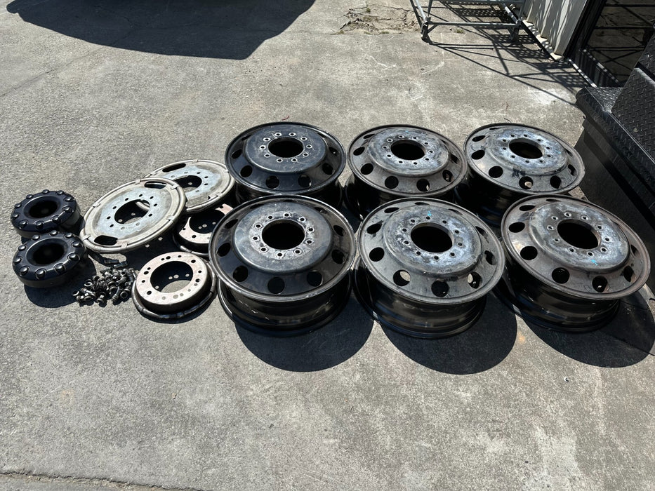 FORD F450 F550 RAM 4500 5500 (6) ALUMINUM WHEELS RIMS 10X225 10 LUG 22" ALCOA