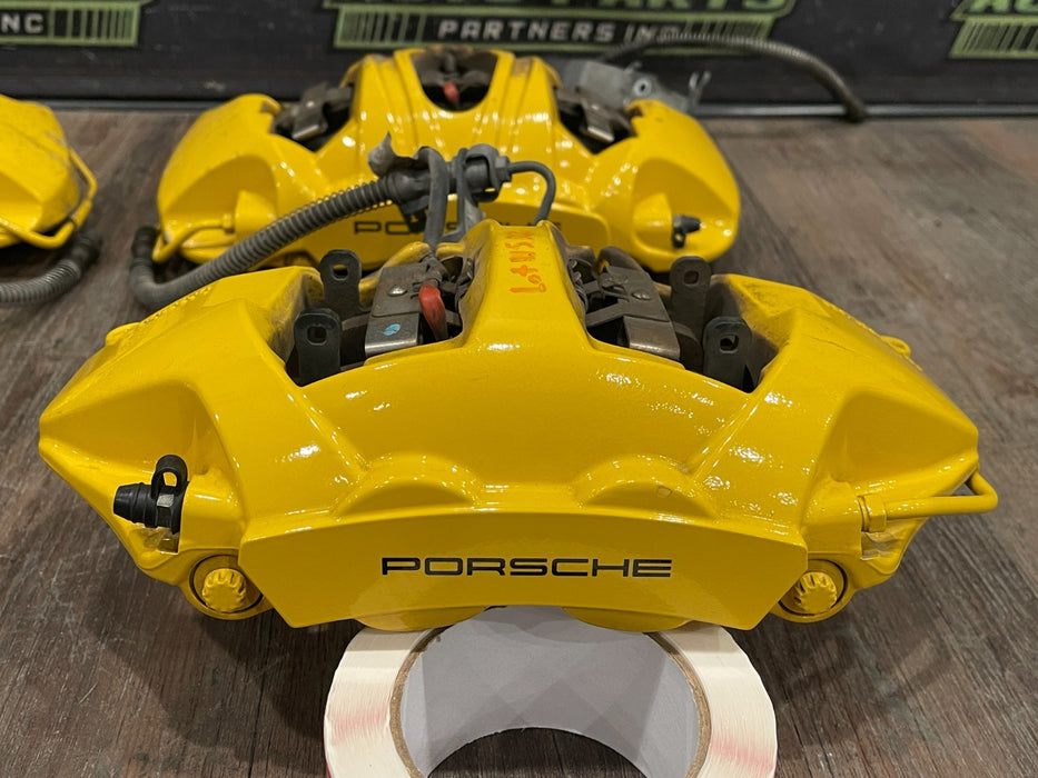 2014 PORSCHE 911 TURBO S 991 FACTORY PCCB CARBON CERAMIC BRAKE CALIPERS SET OEM
