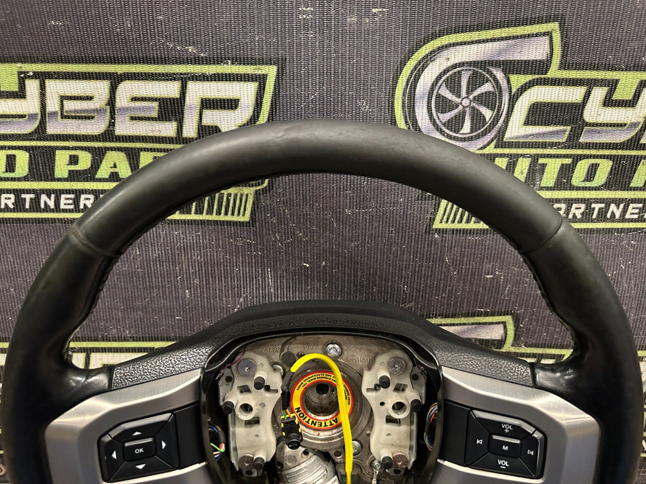 2023-2026 FORD F250 F350 F450 LEATHER STEERING WHEEL W ADAPTIVE CRUISE OEM *WEAR