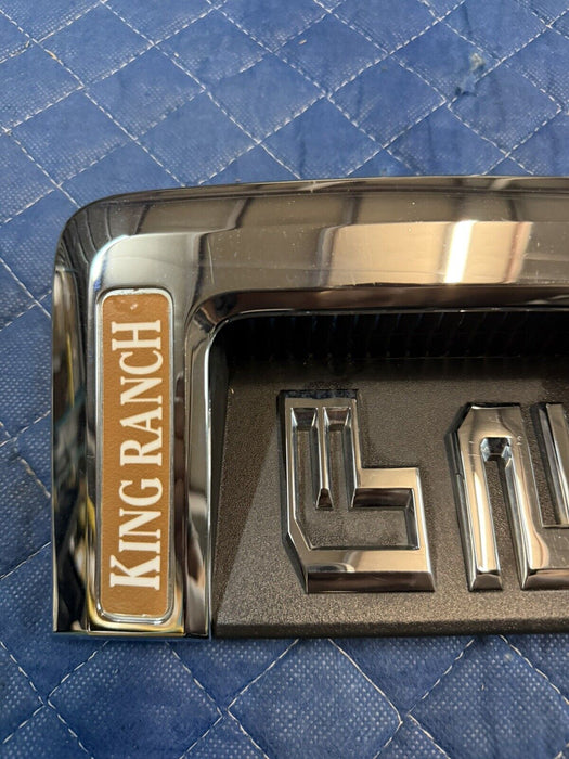 2017-2019 FORD F250 KING RANCH CHROME PASSENGER RIGHT FENDER EMBLEM BADGE OEM