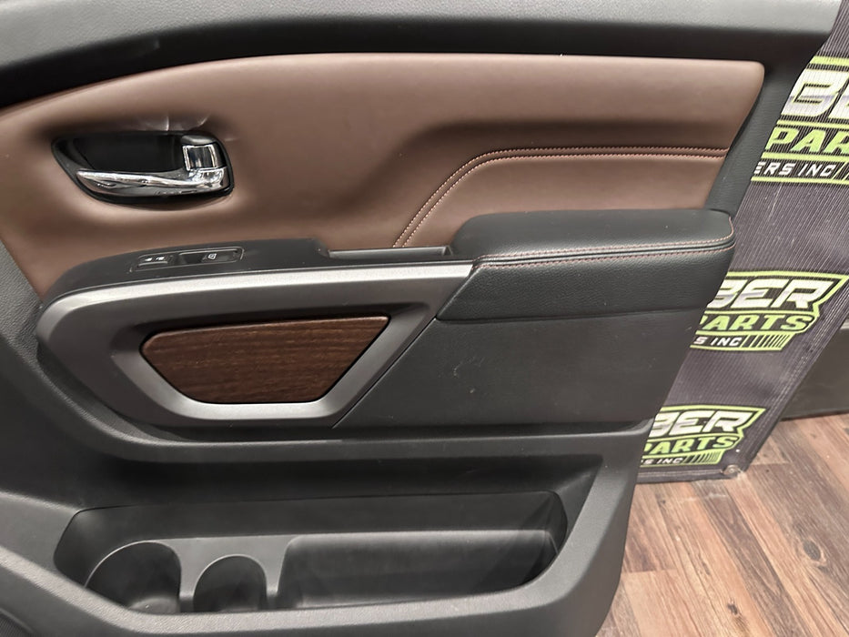 2017 NISSAN TITAN XD RESERVE FRONT REAR BROWN DOOR PANEL SET OEM *FLAWS #10
