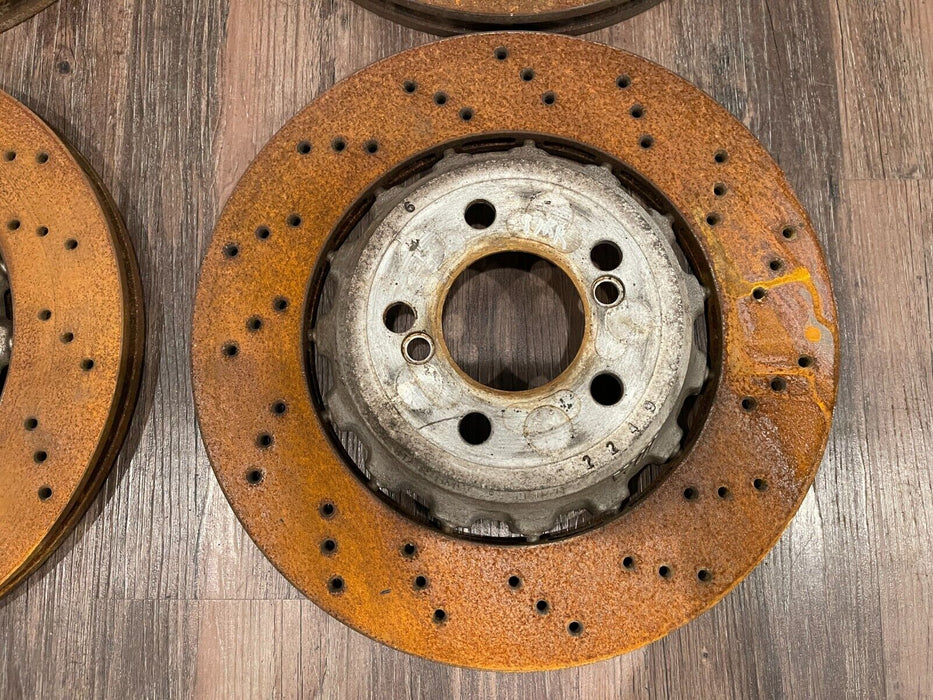 2020 BMW M4 F82 FRONT REAR LEFT RIGHT DRILLED BRAKE ROTORS OEM 23K MILES