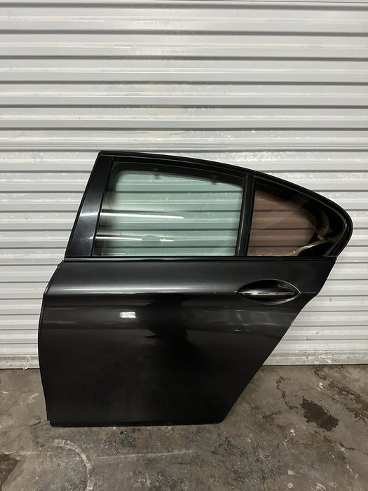 2011 BMW 550i F10 5 SERIES REAR LEFT DOOR GRAPHITE METALLIC (A90)~MINOR SCUFFS~